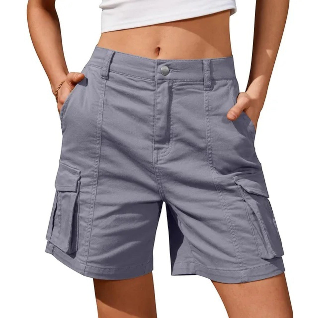 Cargo Shorts - Hoge Taille | Vintage Stijl met Zakken
