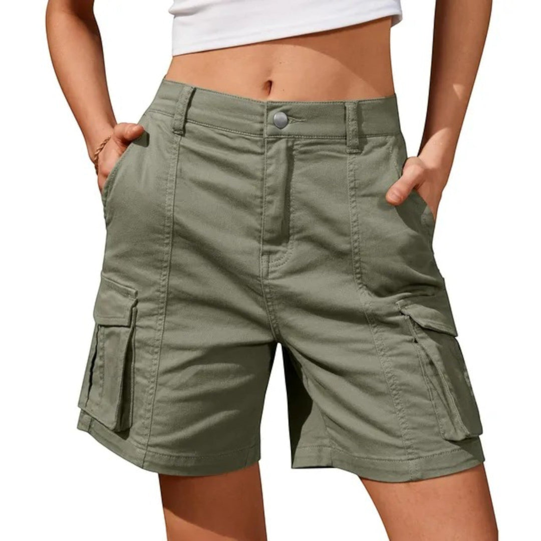 Cargo Shorts - Hoge Taille | Vintage Stijl met Zakken
