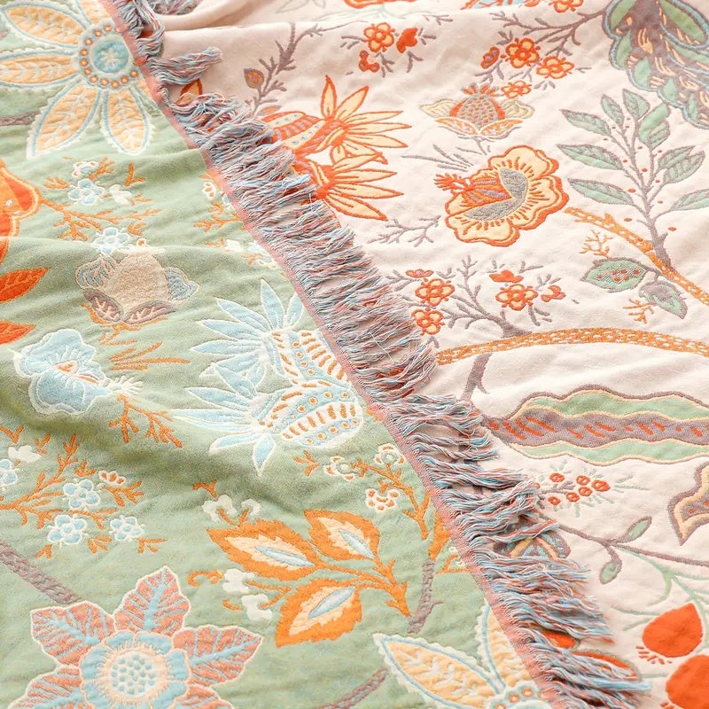 Mysig Blommig Filt blommig Boho
