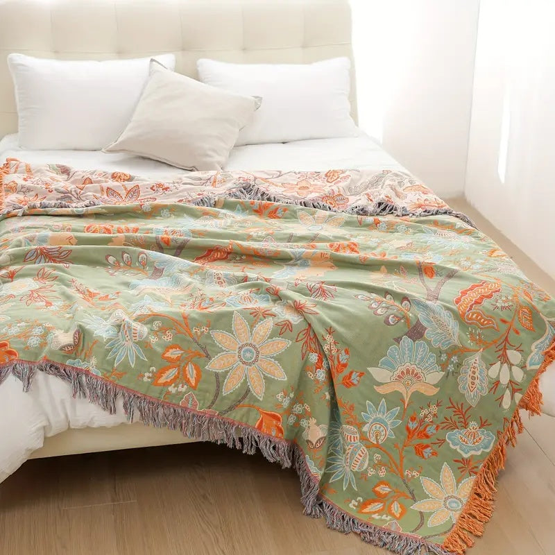 Mysig Blommig Filt blommig Boho