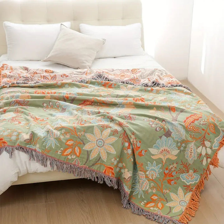 Mysig Blommig Filt blommig Boho