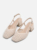 Flätade slingback-pumps med blockklack för dam