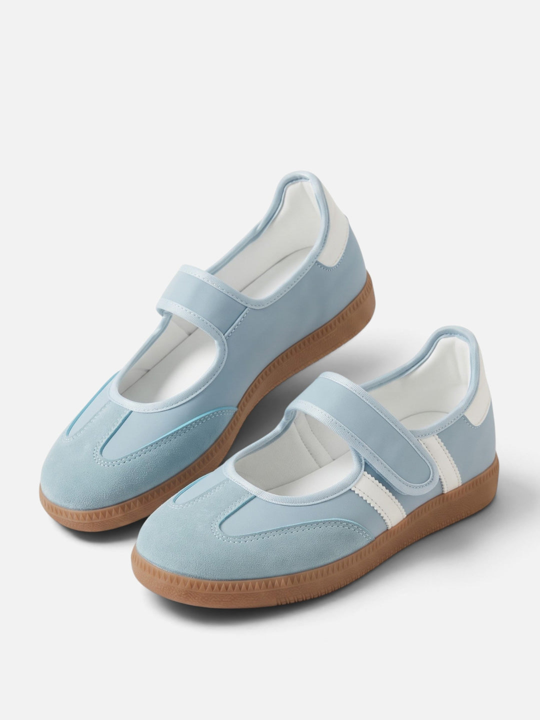 Sneakers i Mary Jane-stil med kontrastränder för dam