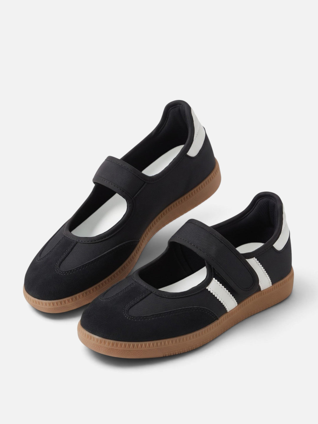Sneakers i Mary Jane-stil med kontrastränder för dam