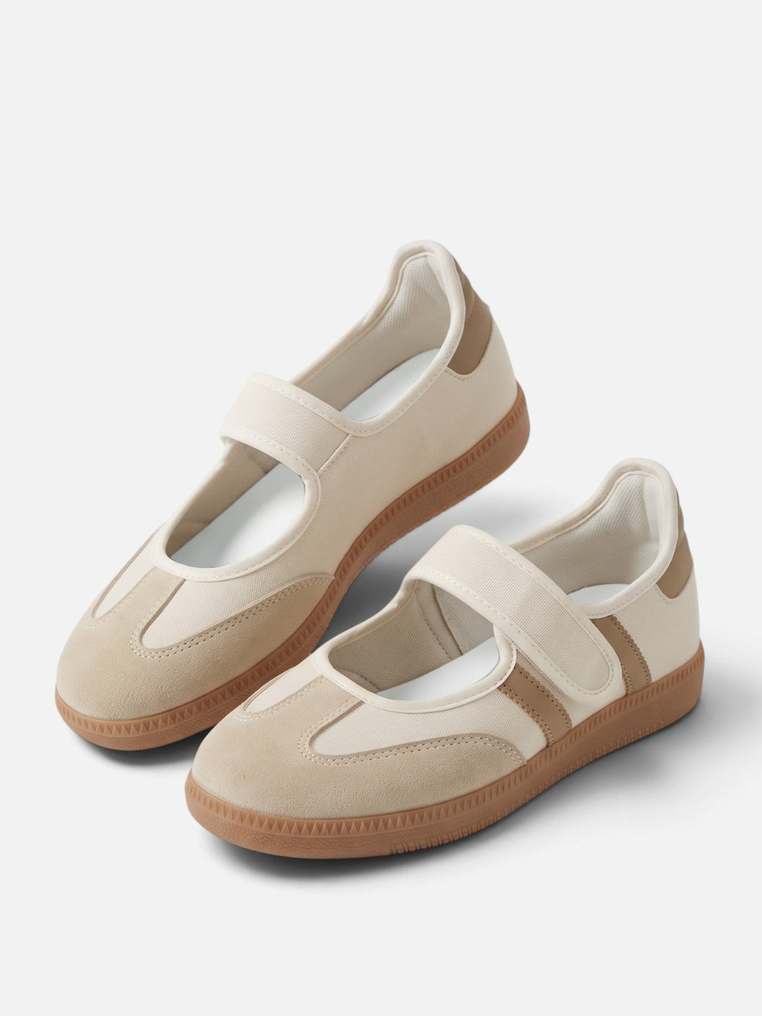 Sneakers i Mary Jane-stil med kontrastränder för dam