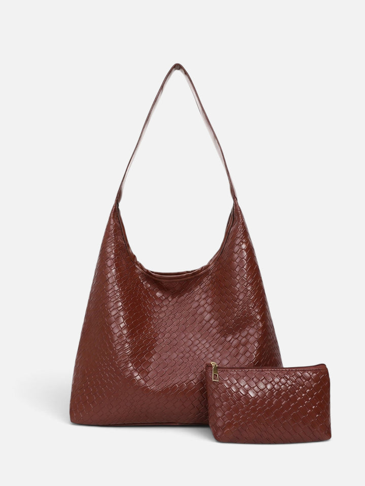Flätad hoboväska med pouch för dam
