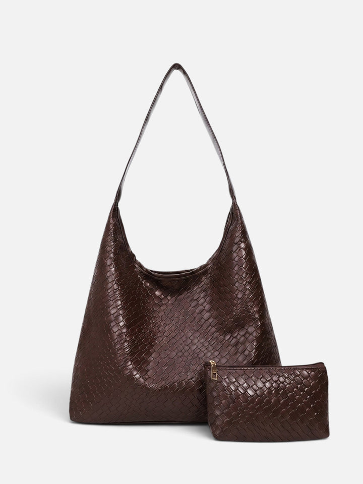 Flätad hoboväska med pouch för dam